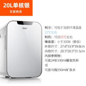 SAST 车载冰箱4L迷你小冰箱学生宿舍用租房车家两用便携式母乳化妆品冷藏冷暖箱12V/220V 珍珠白